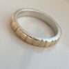 Lines in Gold - 3 mm Yellow Gold: Modern two tone wedding band, simple and elegant. It is made from two layers - sterling silver base and thin layer of solid yellow gold.