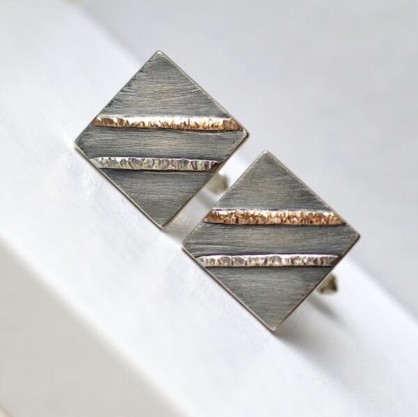 Textured Cufflinks with 9k Rose Gold