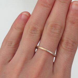 Golden Ratio - 1.5 mm 9k Gold + Silver. Wedding bands made of 9ct yellow gold and silver in golden ratio. Perfect rings for math lovers, geeks, scientists or artists.