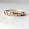 Lines in Rose Gold: made from two layers - sterling silver base and thin layer of solid 14k rose gold. Gold is sawed through to expose silver beneath.