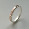 Lines in Rose Gold: made from two layers - sterling silver base and thin layer of solid 14k rose gold. Gold is sawed through to expose silver beneath.