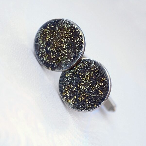 Gold Chaos Cufflinks: Oxidized sterling silver and 18k yellow gold cufflinks.