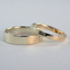 Golden Ratio - Set 5 mm and 3mm 9k Yellow + White Gold: Wedding bands made of 9k yellow gold and 9k white gold in golden ratio. Perfect rings for math lovers, geeks, scientists or artists.