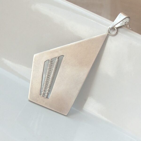 Quadrilateral: Sterling silver minimalist geometric pendant necklace.