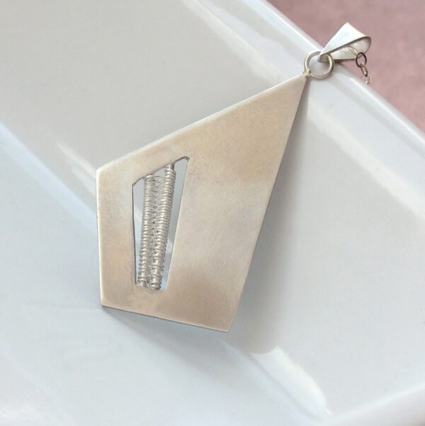 Quadrilateral: Sterling silver minimalist geometric pendant necklace.