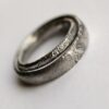 Rustic Oval Wedding Bands Set: These ring are made with oval shaped wire textured with reticulation technique. It is done with many rounds of high heat treatment resulting in melting of silver surface only.