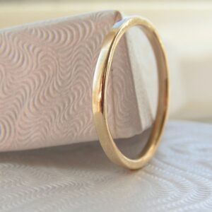 Skinny 9k Yellow Gold Band: Simple thin solid 9kt gold band. It could be wedding band, stacking ring, knuckle ring, ring guard and much more.