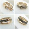 Skinny 9k Yellow Gold Band Combinations: Simple thin solid 9kt gold band. Set with other gold accented rings.