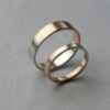 Golden Ratio Set - 9k White Gold + Rose Gold: A set of 5 mm and 3 mm Wedding bands made of 9k white gold and 9k rose gold in golden ratio. Perfect rings for math lovers, geeks, scientists or artists.