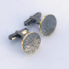 Hammered Cufflinks with 18k Gold Edge: These cufflinks are made from thick hammered sterling silver and solid 18k yellow gold thin sheet.