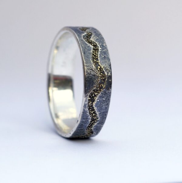River Ring – Sterling Silver and 18k Gold