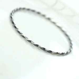 Twisted Silver Bracelet - Oxidized: Simple twisted bangle bracelet, timeless and elegant. Perfect gift for any women or versatile stacking bracelet.