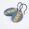 Keum-boo Earrings - Gold on Oxidized Sterling Silver Dangle Earrings, Discounted