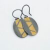 Keum-boo Earrings - Gold on Oxidized Sterling Silver Dangle Earrings, Discounted