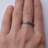 Silver Chaos with Rose Gold Lining - Sterling silver wedding band with unique rustic texture and rose gold lining. Perfect ring for both men and women.