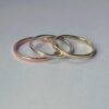 Dainty Wedding Bands Collection - A collection of white 18k, rose 9k and white 9k gold simple dainty wedding bands in shiny finish.