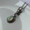 Rustic Prehnite Necklace - Sterling silver one of a kind necklace with green prehnite. Rustic nature inspired style, handmade using metalsmith techniques.