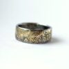 Unique Sterling Silver Men's Ring with Molten 18k Gold in Rustic Style.Nice men's ring or wide unisex band, could be a wedding band or just a special gift for special someone.