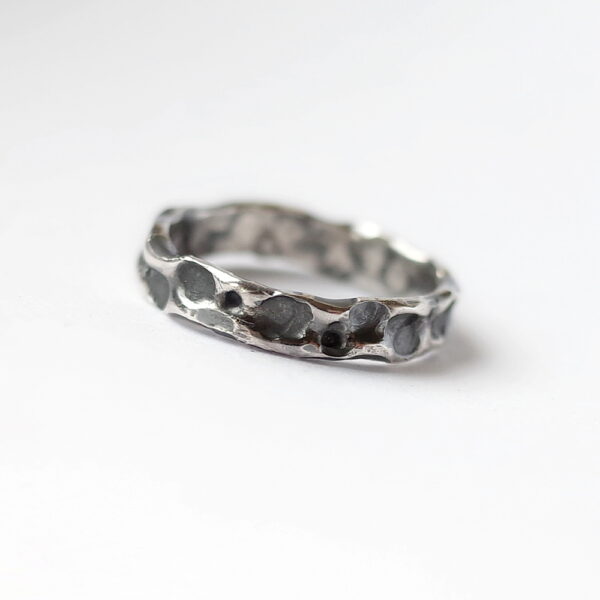 Bubble Ring - Artisan sterling silver bubble shaped irregular ring for women.