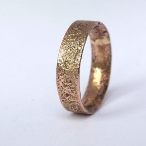 Rustic Gold Engagement Ring in 9k Rose Gold - One of a kind mens ring in size 9.5