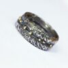 Wide Rustic Ring with Gold Dots - Chunky Oxidized Silver Men's Ring with 18k Gold, Size 10.5