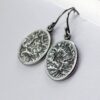 Framed Mountains - Rustic Oxidized Sterling Silver Earrings