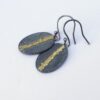 Gold Chaos Gold Line - Artisan Oxidized Sterling Silver Dangle Earrings with Gold Accent