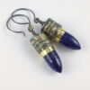Lapis Lazuli Earrings - Sterling Silver and 18k Gold Unique Artisan Earrings