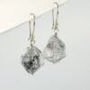 Raw Herkimer Diamond Earrings - 9k White Gold and Large Natural Crystal Points