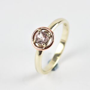 Morganite Engagement Ring - one of a kind two tone 9k rose gold and white gold engagement ring.