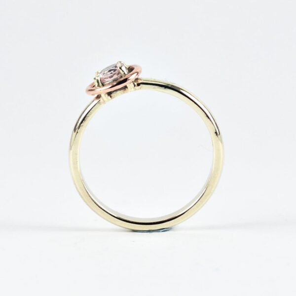 Morganite Engagement Ring - one of a kind two tone 9k rose gold and white gold engagement ring.