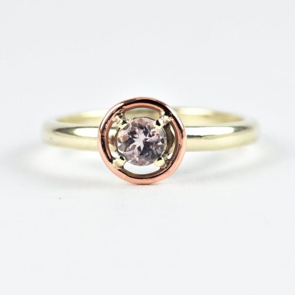 Morganite Engagement Ring - one of a kind two tone 9k rose gold and white gold engagement ring.