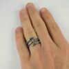 Spiral Ring - Rustic hammered sterling silver and 18k gold ring, slightly adjustable.