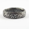 Rustic Wide Men's Wedding Band: This ring is made with oval shaped wire textured with reticulation technique. It is done with many rounds of high heat treatment resulting in melting of silver surface only.