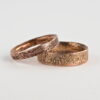 Rustic Gold Engagement Ring Set, 9k Rose Gold Wedding Bands - Unique wedding bands with a rich, rustic texture 6 and 4 mm.