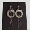 Gold Chaos Long Earrings with Chains - 18k Gold and Sterling Silver Two Tone Earrings