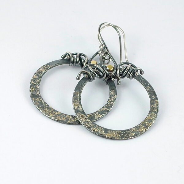 Gold Chaos Large Hoops - 18k Gold and Sterling Silver Statement Earrings